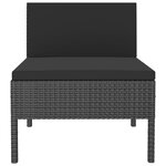 vidaXL Chaises de jardin lot de 3 avec coussins Résine tressée Noir