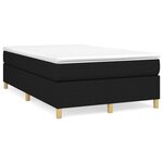 vidaXL Sommier à lattes de lit avec matelas noir 120x190 cm tissu