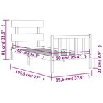 vidaXL Cadre de lit sans matelas bois de pin massif