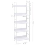 vidaXL Bibliothèque à 5 niveaux noir 60x27 6x158 5cm bois d'ingénierie