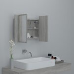 vidaXL Armoire à miroir LED Sonoma gris 60x12x45 cm Bois d'ingénierie