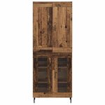 vidaXL Haut Armoire 2 Pièces Bois Ancien Bois Aggloméré et Verre