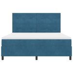 vidaXL Lit à ressort LED avec matelas Bleu foncé 180 x 200 cm tissu