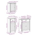 vidaXL Meubles de salle de bain 3 Pièces BODO gris bois de pin massif