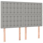 vidaXL Sommier à lattes de lit et matelas et LED Gris clair 140x190 cm