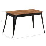 vidaXL Table à manger Bois d'acacia massif et acier 120x60x76 cm