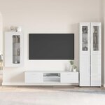 vidaXL Ensemble meuble TV FLORIN Blanc brillant Bois d'ingénierie