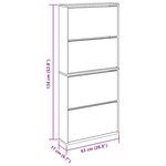 vidaXL Armoire à chaussures miroir 4 niveaux sonoma gris 63x17x134 cm