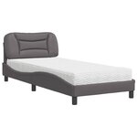 vidaXL Lit avec matelas gris 90x190 cm similicuir