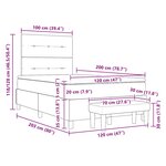 vidaXL Lit à Ressorts avec Matelas & Banc Bleu 120x200 cm Tissu