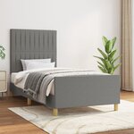 vidaXL Cadre de lit avec tête de lit Gris foncé 80x200 cm Tissu