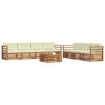 vidaXL Ensemble de canapés d'extérieur 8 Pièces Naturel et Crème