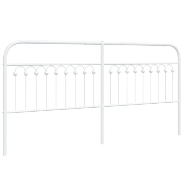 vidaXL Tête de lit métal blanc 193 cm