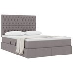 vidaXL Lit de Rangement Taupe 140 x 190 cm Cuir synthétique