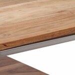 vidaXL Table console argenté acier inoxydable et bois massif d'acacia