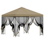 vidaXL Abri de jardin avec parois 3 x 3 m Beige Polyester et Acier