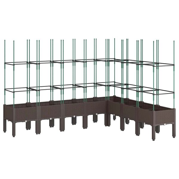 vidaXL Jardinière avec treillis marron 200x160x142 5 cm PP