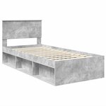 vidaXL Cadre de lit Gris Béton 100 x 200 cm Bois d'ingénierie