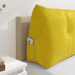 vidaXL Coussin de Dos Jaune 120 x 24 x 50 cm Velours