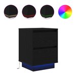 VidaXL Tables de chevet avec lumières LED 2 Pièces noir 38x34x50 cm