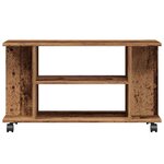 vidaXL Meuble TV avec roulettes vieux bois 80x40x45 cm bois ingénierie