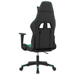 vidaXL Chaise de jeu Noir et vert Similicuir