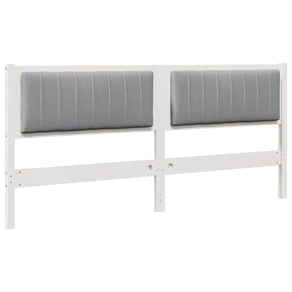 vidaXL Tête de lit capitonnée avec tête de lit Blanc 180 cm Pin massif