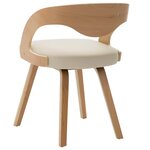 vidaXL Chaises à manger lot de 4 crème bois courbé et similicuir