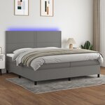 vidaXL Sommier à lattes de lit et matelas et LED Gris foncé 200x200 cm