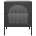 vidaXL Table de chevet noir 50x35x60 cm verre et acier