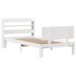 vidaXL Cadre de lit avec tête de lit blanc 90x190cm bois de pin massif