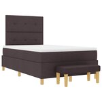 Lit à sommier box avec matelas et banc Marron foncé 120x200 cm en tissu