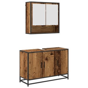 vidaXL Ensemble de mobilier de salle de bain 2 Pièces Bois Ancien