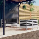 vidaXL Salon de jardin 5 Pièces avec coussins anthracite bois de pin
