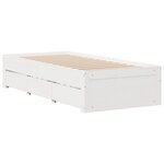 vidaXL Lit bibliothèque sans matelas blanc 90x200cm bois de pin massif