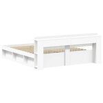 vidaXL Cadre de lit avec rangement avec tête de lit Blanc 180 x 200 cm