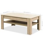 vidaXL Table basse bois d'ingénierie 110x65x48 cm Chêne