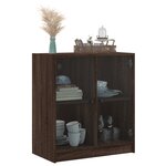 vidaXL Armoire latérale avec portes en verre chêne marron 68x37x75 5cm