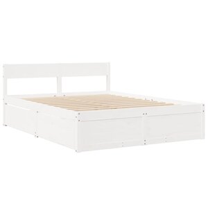 vidaXL Cadre de lit sans matelas blanc 150x200 cm bois de pin massif