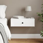 vidaXL Table d'appoint murale Blanc brillant 59 x 34 5 x 17 cm