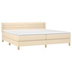 vidaXL Sommier à lattes de lit avec matelas Crème 200x200 cm Tissu