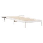 vidaXL Cadre de lit avec tables de chevet Blanc 90 x 210 cm Pin massif