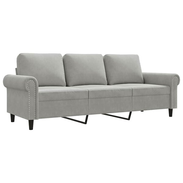 vidaXL Canapé à 3 places Gris clair 180 cm Velours