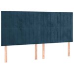 vidaXL Sommier à lattes de lit et matelas Bleu foncé 160x200cm Velours