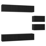 vidaXL Ensemble meuble TV 6 Pièces Chêne noir 80 x 30 x 30 cm