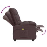 vidaXL Fauteuil de massage Marron foncé Tissu