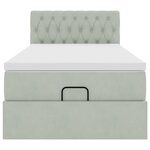 vidaXL Cadre de lit ottoman et matelas gris clair 100x200 cm velours