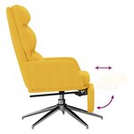 vidaXL Chaise de relaxation avec repose-pied Jaune moutarde Tissu