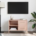 vidaXL Meuble TV rose 68x39x50 5 cm acier