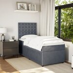 vidaXL Sommier à lattes de lit avec matelas Gris foncé 100x200 cm